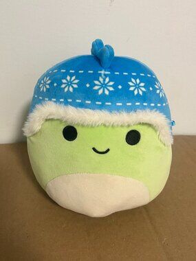 Squishmallows Danny the Green Dinosaur Wearing a Blue Hat - Approx 8”